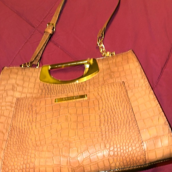 Gianni Bini Alligator Purse Magnetic closure/front pocket. Gold chain on strap - Picture 3 of 16